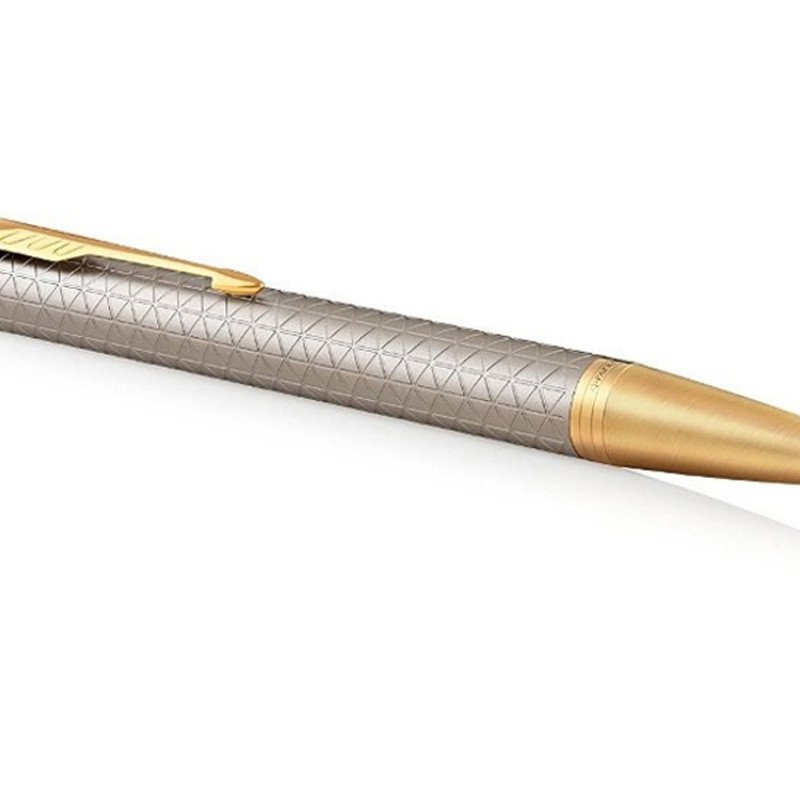 Шариковая ручка Parker IM Premium Warm Silver (grey)  GT, стержень: M, цвет чернил: blue, в подарочной упаковке.