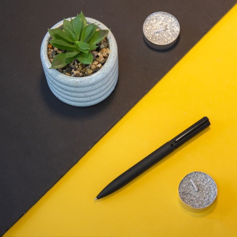 Шариковая металлическая ручка "Siegfried", черный с серебристым слоем