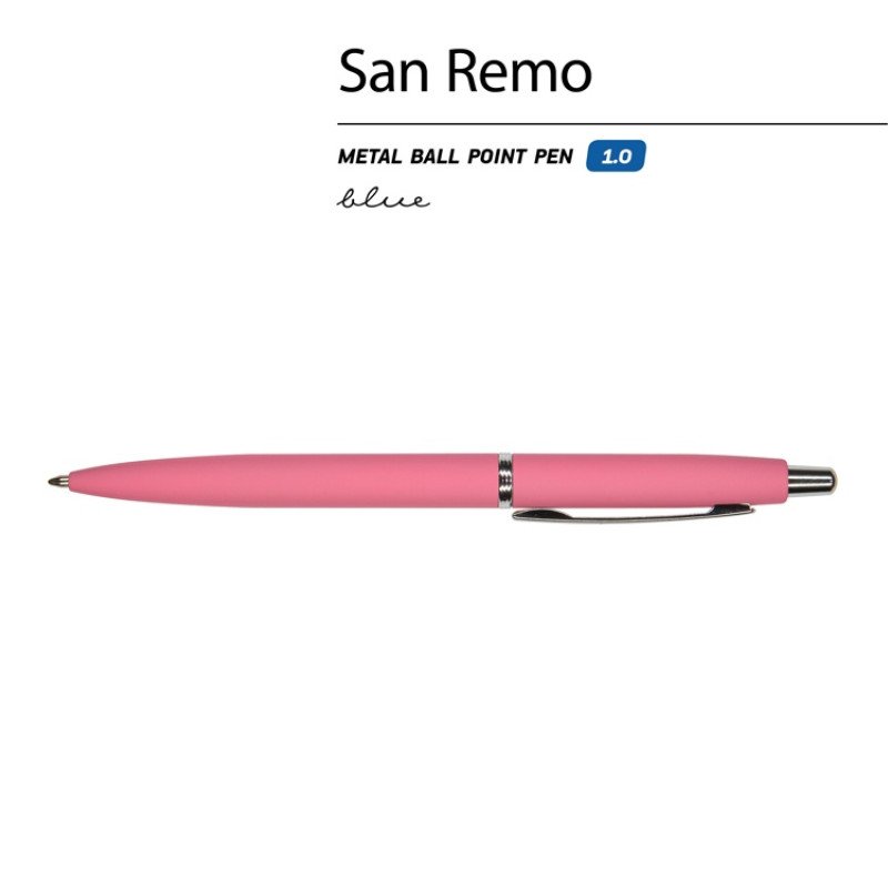 Ручка металлическая шариковая "San Remo", софт-тач, 1.0 мм, коралловый
