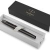 Перьевая ручка Parker IM Monochrome Black, перо:F, цвет чернил: blue, в подарочной упаковке.