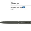 Ручка "Sienna" шариковая  автоматическая, серый металлический корпус soft-touch, 1.0 мм, синяя