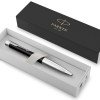 Ручка шариковая Parker модель Urban Muted Black CT в футляре, черный/серебристый