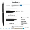 Ручка "SAN REMO" шариковая  автоматическая, черный металлический корпус, 1.00 мм, синяя