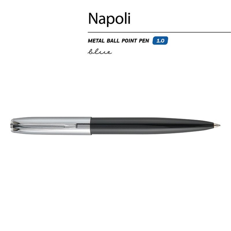 Ручка металлическая шариковая "Napoli", черный/серебристый