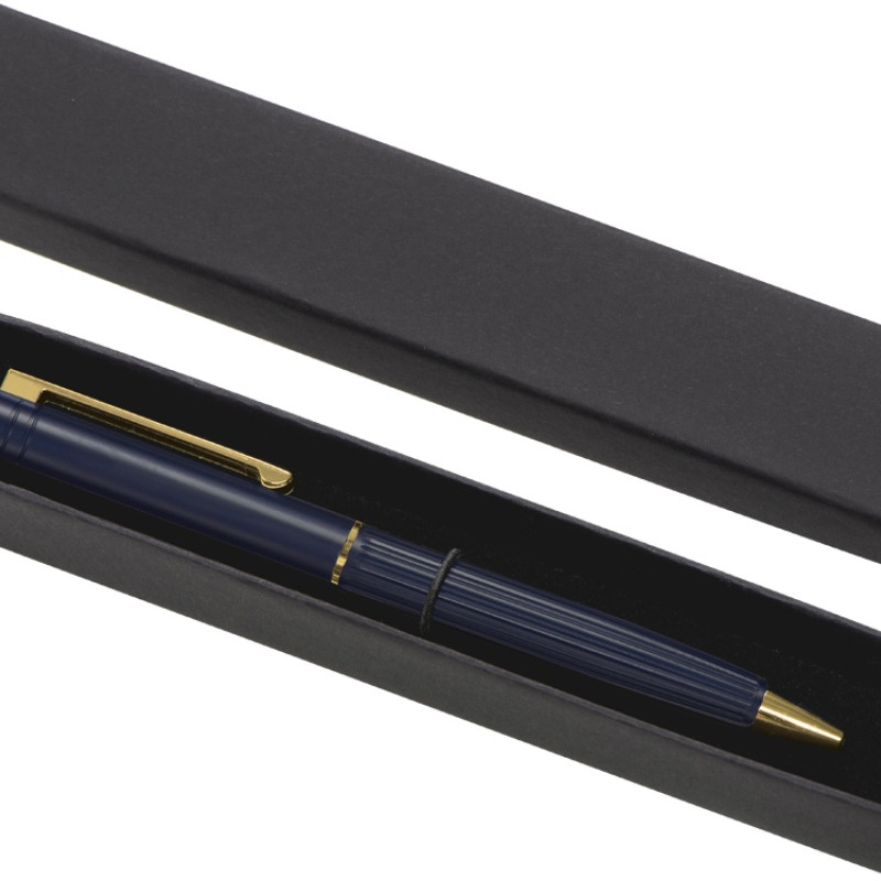 Шариковая металлическая ручка с золотистым слоем "Monarch Gold", темно-синяя