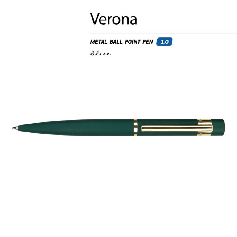 Ручка шариковая автоматическая BrunoVisconti "VERONA" цвет корпуса зеленый, soft-touch, 1 мм, синяя