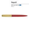 Ручка металлическая шариковая "Napoli", красный/золотистый Ручка металлическая шариковая "Napoli", красный/золотистый