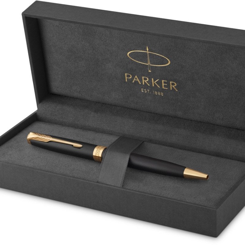 Ручка шариковая «Parker Sonnet Core Matte Black GT», черный/золотистый