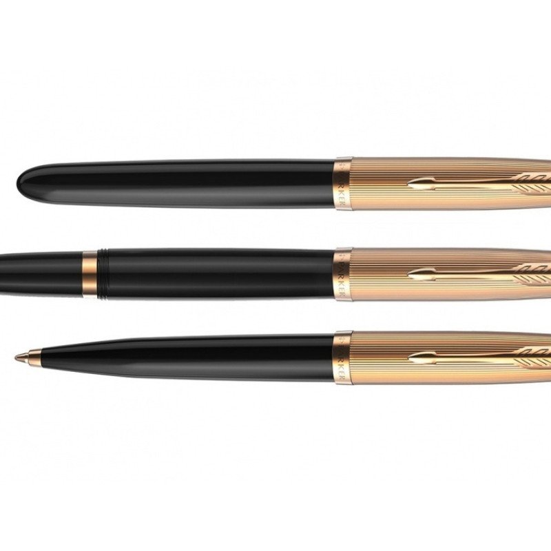 Шариковая ручка Parker 51 DELUXE BLACK GT, стержень: M, цвет чернил: black, в подарочной упаковке.