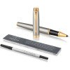 Ручка роллер «Parker IM Core Brushed Metal GT», серебристый/золотистый