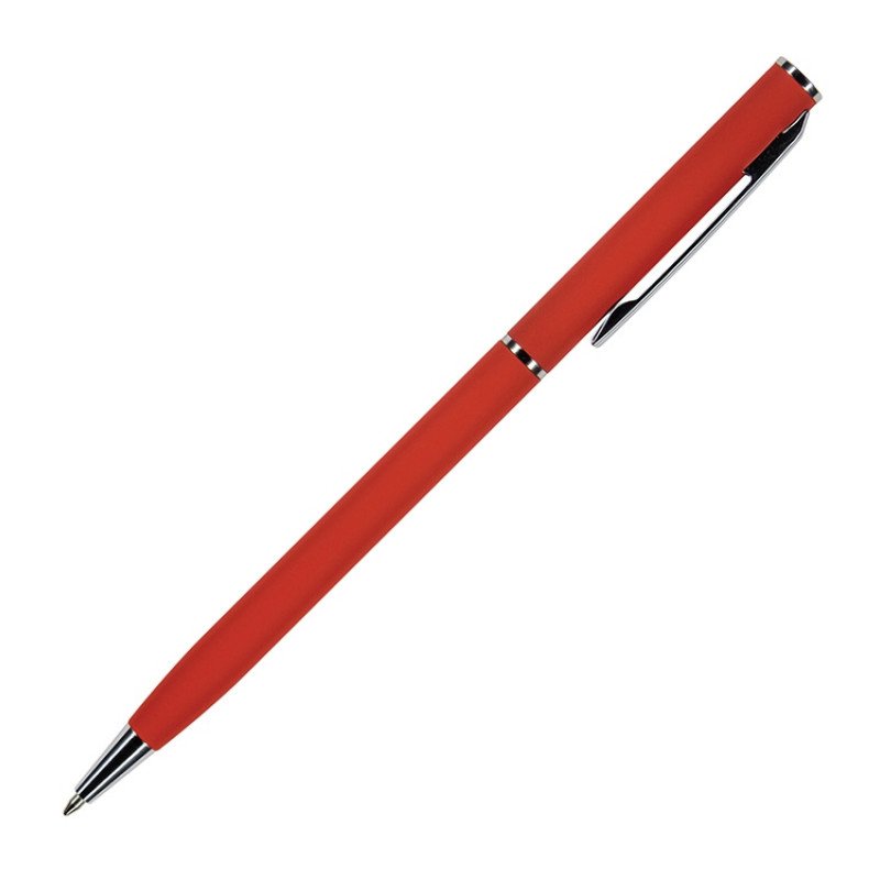 Ручка шариковая автоматическая BrunoVisconti® "PALERMO" цвет корпуса красный, soft-touch, 0.7 мм