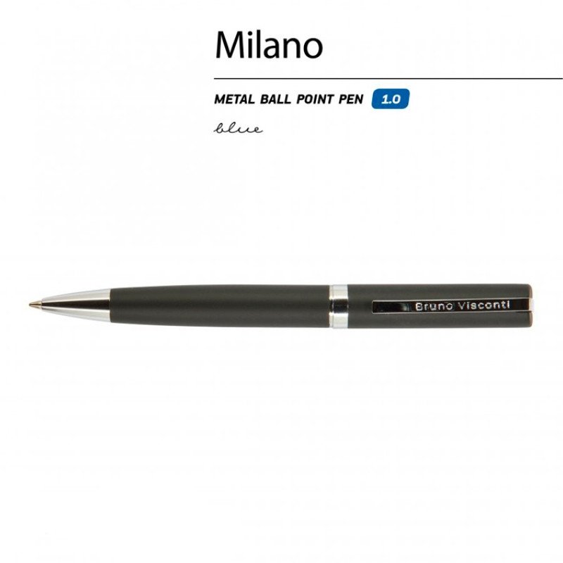 Ручка шариковая автоматическая BrunoVisconti® "MILANO" цвет корпуса черный, 1 мм