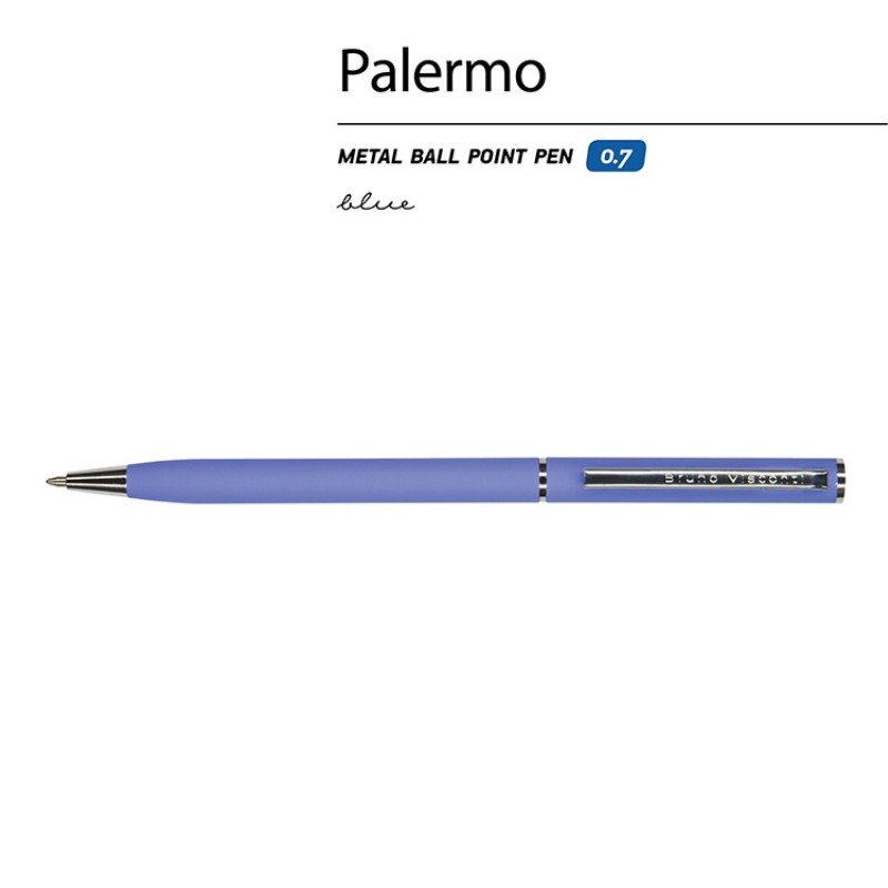 Ручка шариковая автоматическая BrunoVisconti® "PALERMO" цвет корпуса фиолетовый, soft-touch, 0.7 мм Ручка шариковая автоматическая BrunoVisconti® "PALERMO" цвет корпуса фиолетовый, soft-touch, 0.7 мм
