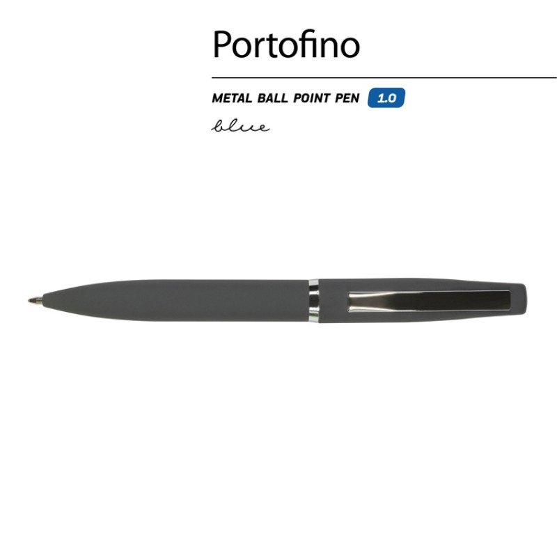Ручка металлическая шариковая "Portofino", софт-тач, 1.0 мм, серый