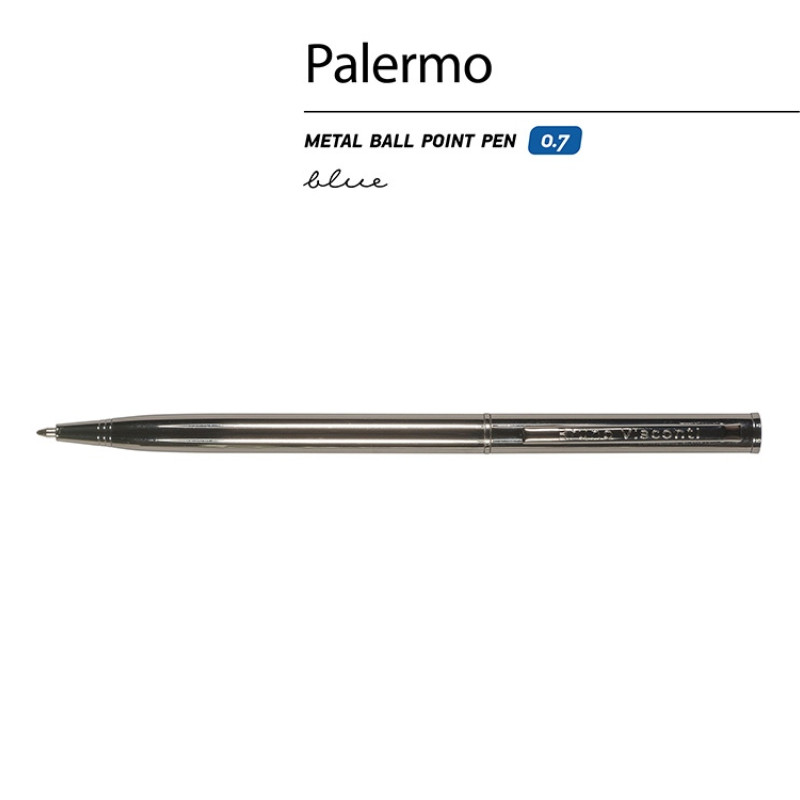 Ручка шариковая автоматическая BrunoVisconti® "PALERMO" цвет корпуса вороненая сталь, 0.7 мм