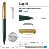 Ручка металлическая шариковая "Napoli", зеленый/золотистый Ручка металлическая шариковая "Napoli", зеленый/золотистый