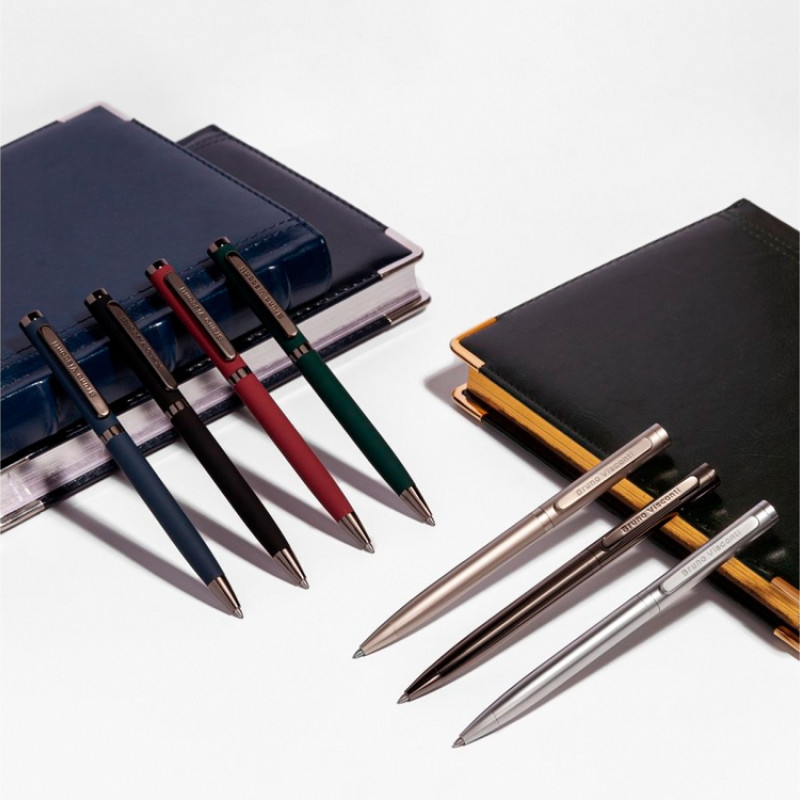 Ручка "Firenze" шариковая автоматическая софт-тач, синяя