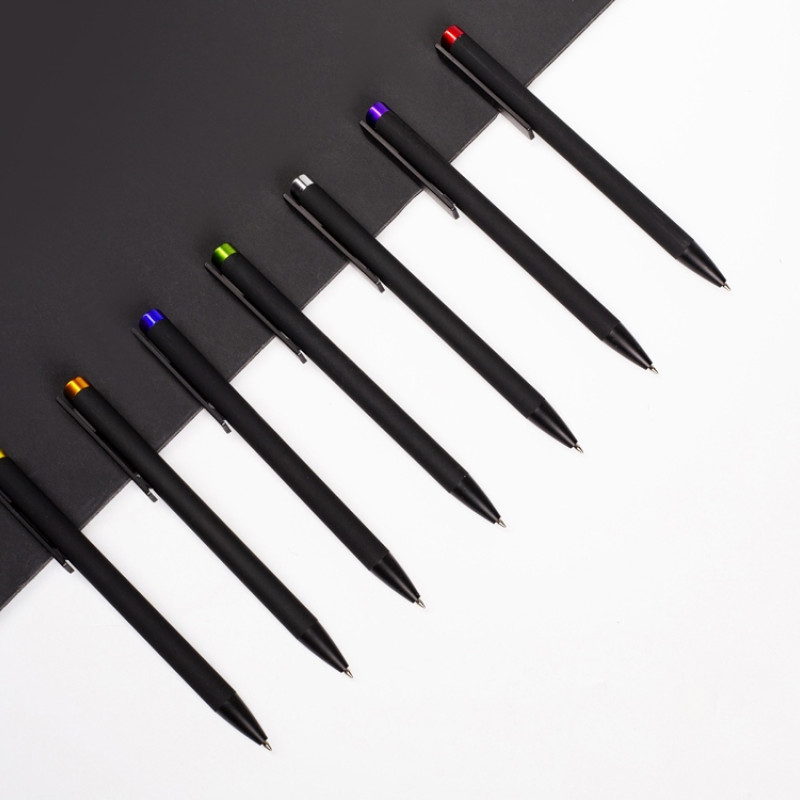 Ручка металлическая шариковая "Taper Metal" софт-тач с цветным зеркальным слоем, черный с красным