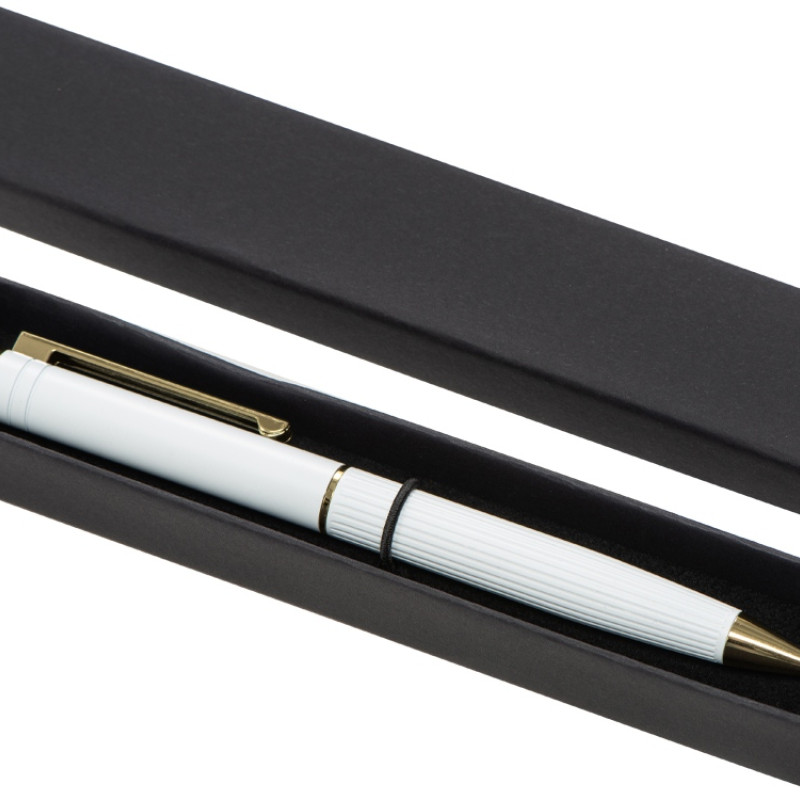 Шариковая металлическая ручка с золотистым слоем "Monarch Gold", белая