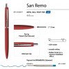 Ручка "SAN REMO" шариковая, автоматическая, красный  металлический корпус 1.00 мм, синяя