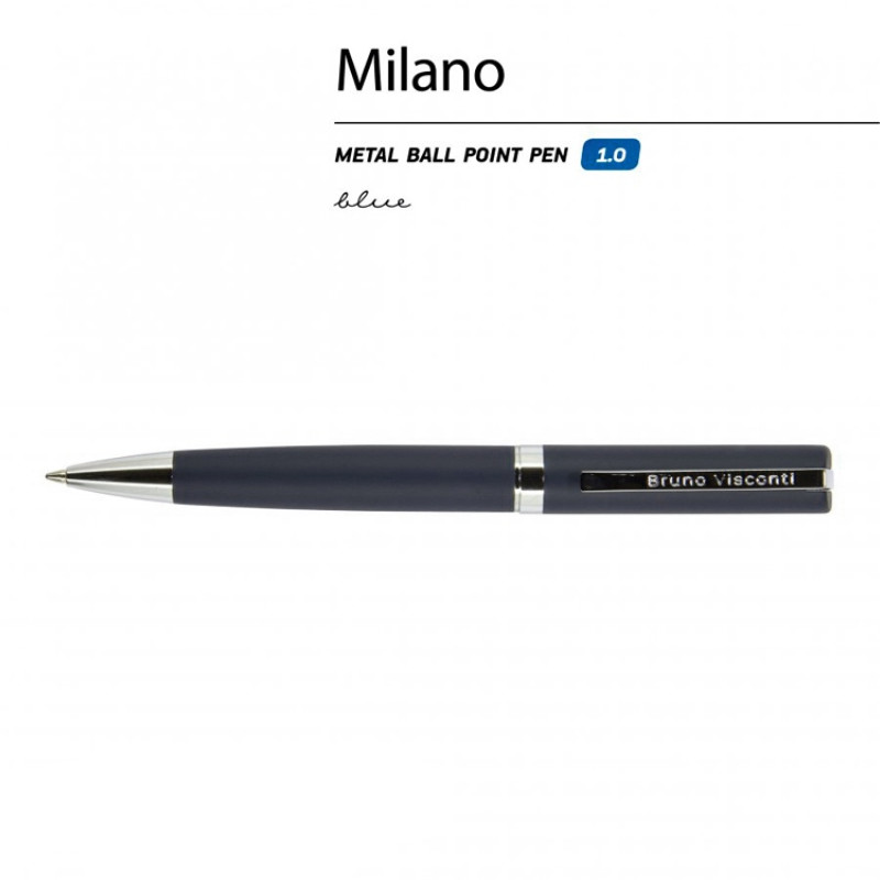 Ручка шариковая автоматическая BrunoVisconti® "MILANO" цвет корпуса синий, 1 мм