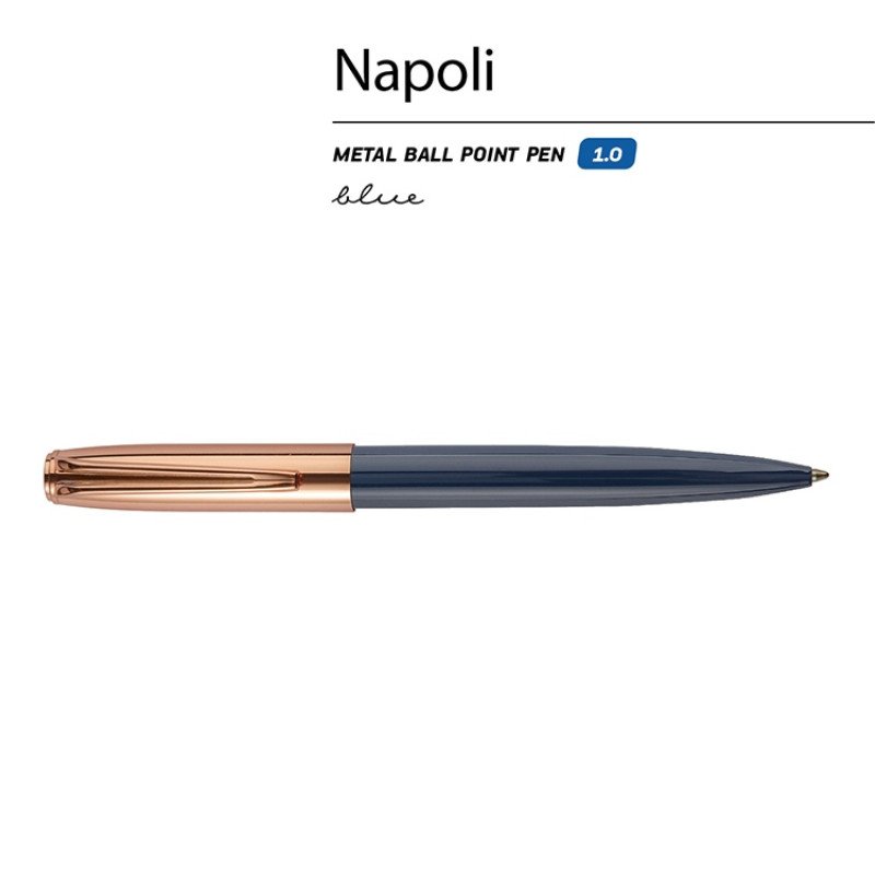 Ручка металлическая шариковая "Napoli", синий/розовое золото Ручка металлическая шариковая "Napoli", синий/розовое золото