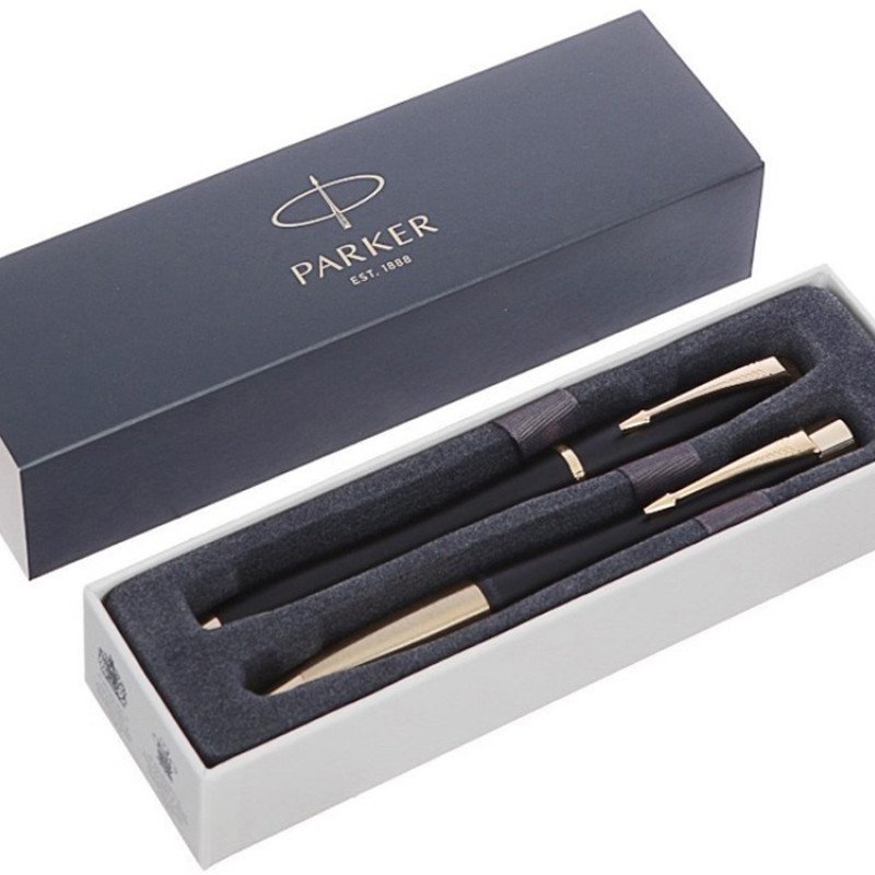 Подарочный набор из 2-х ручек Parker URBAN Muted black GT перьевая и шариковая ручки