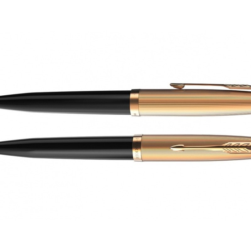 Шариковая ручка Parker 51 DELUXE BLACK GT, стержень: M, цвет чернил: black, в подарочной упаковке.