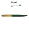 Ручка металлическая шариковая "Napoli", зеленый/золотистый Ручка металлическая шариковая "Napoli", зеленый/золотистый