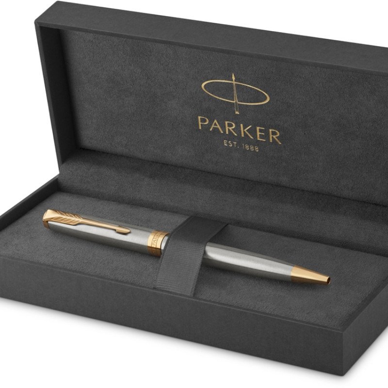 Ручка шариковая «Parker Sonnet Core Stainless Steel GT», серебристый/золотистый