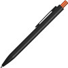 Ручка металлическая шариковая «Blaze» с цветным зеркальным слоем, черный/оранжевый