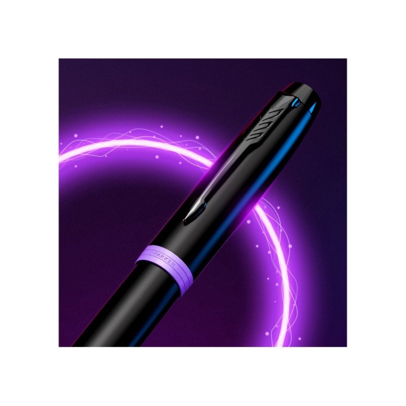 Шариковая ручка Parker IM Vibrant Rings Flame Amethyst Purple, стержень: M blue, в подарочной упаковке.