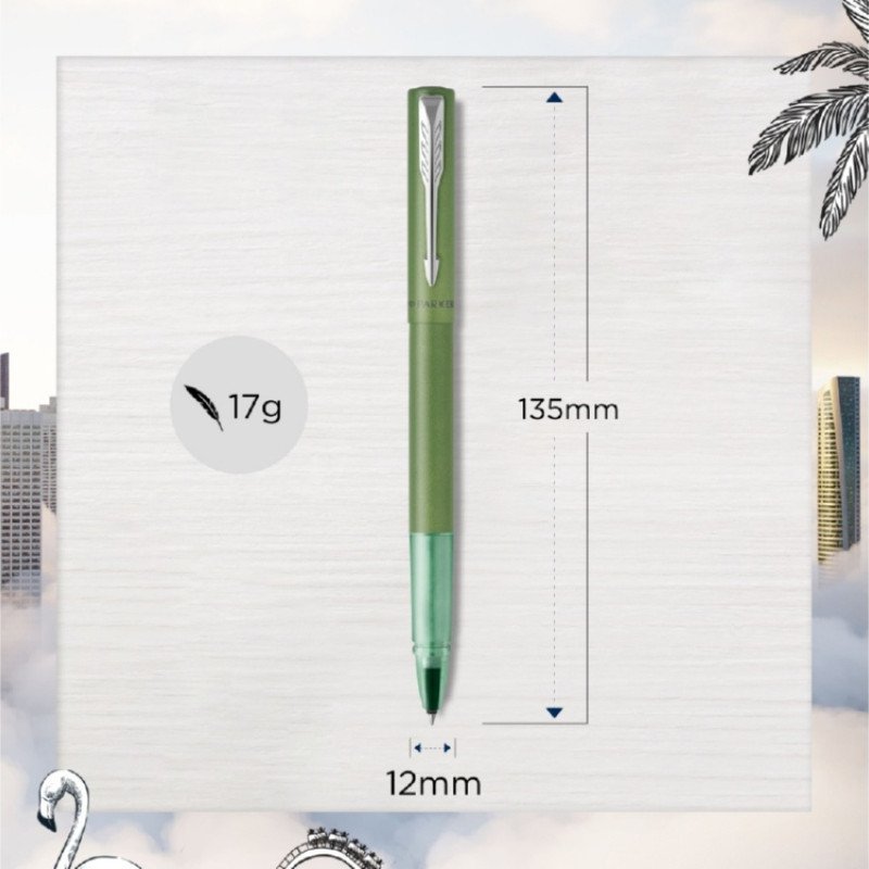 Ручка-роллер Parker Vector XL Green CT, цвет чернил black, стержень: F, в подарочной упаковке. Ручка-роллер Parker Vector XL Green CT, цвет чернил black, стержень: F, в подарочной упаковке.