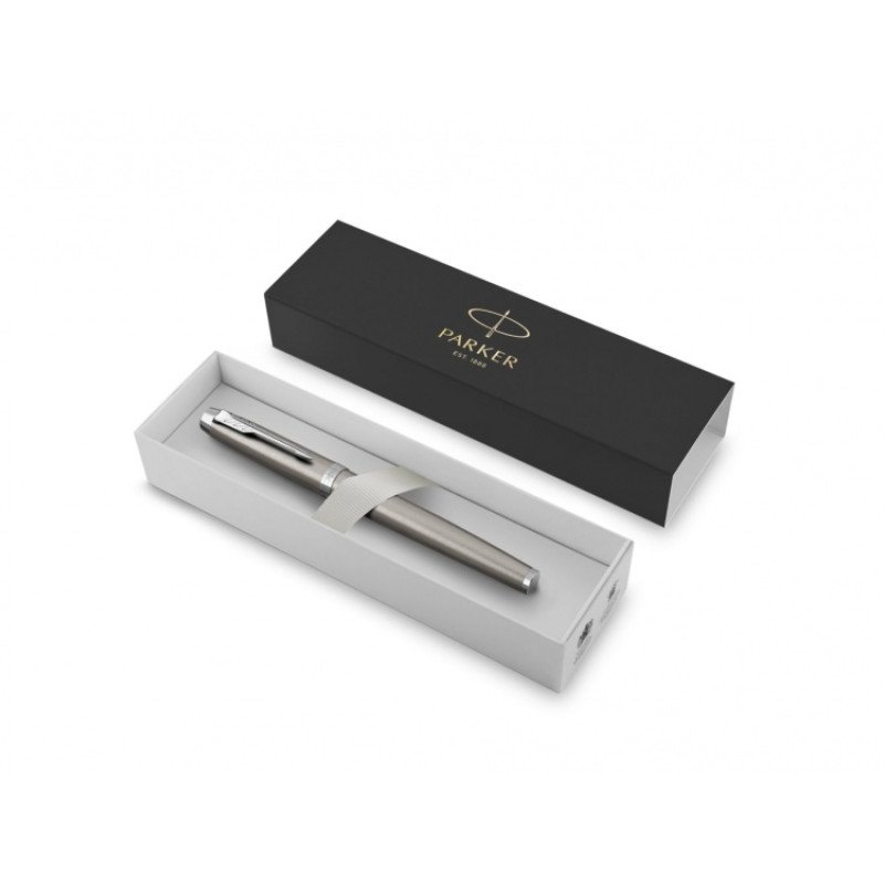 Ручка-роллер Parker IM Stainless Steel CT, стержень: F, цвет чернил: black, в подарочной упаковке Ручка-роллер Parker IM Stainless Steel CT, стержень: F, цвет чернил: black, в подарочной упаковке