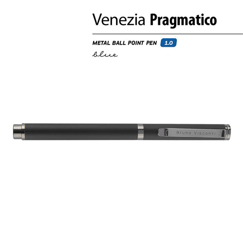 Ручка металлическая шариковая "Venezia Pragmatico" софт-тач,черный Ручка металлическая шариковая "Venezia Pragmatico" софт-тач,черный