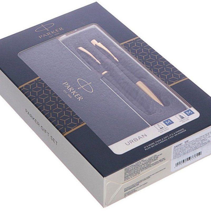 Подарочный набор из 2-х ручек Parker URBAN Muted black GT перьевая и шариковая ручки
