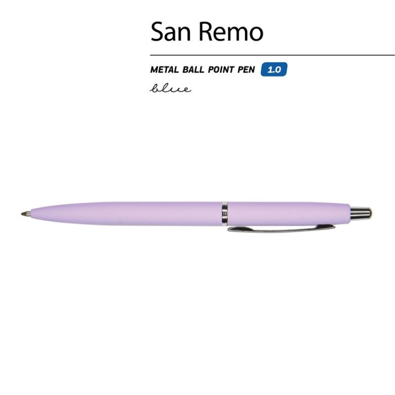 Ручка металлическая шариковая "San Remo", софт-тач, 1.0 мм, сиреневый Ручка металлическая шариковая "San Remo", софт-тач, 1.0 мм, сиреневый