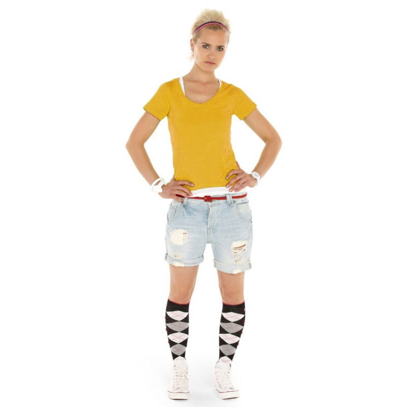 Футболка "Heavy Super Club" женская с V-образным вырезом, золотисто-желтый