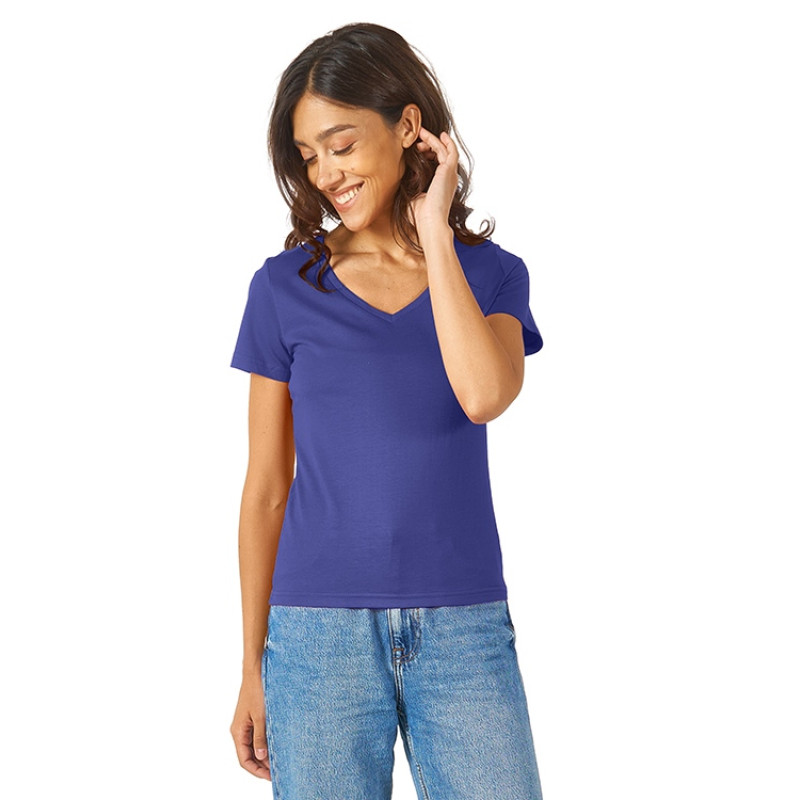 Футболка "Heavy Super Club" женская с V-образным вырезом, кл.синий