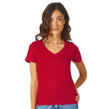 Футболка "Heavy Super Club" женская с V-образным вырезом, красный