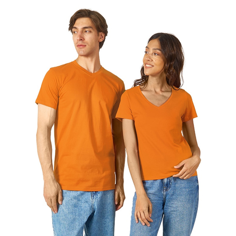 Футболка "Heavy Super Club" женская с V-образным вырезом, оранжевый