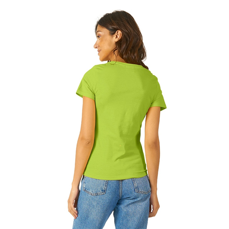 Футболка "Heavy Super Club" женская с V-образным вырезом, зеленое яблоко