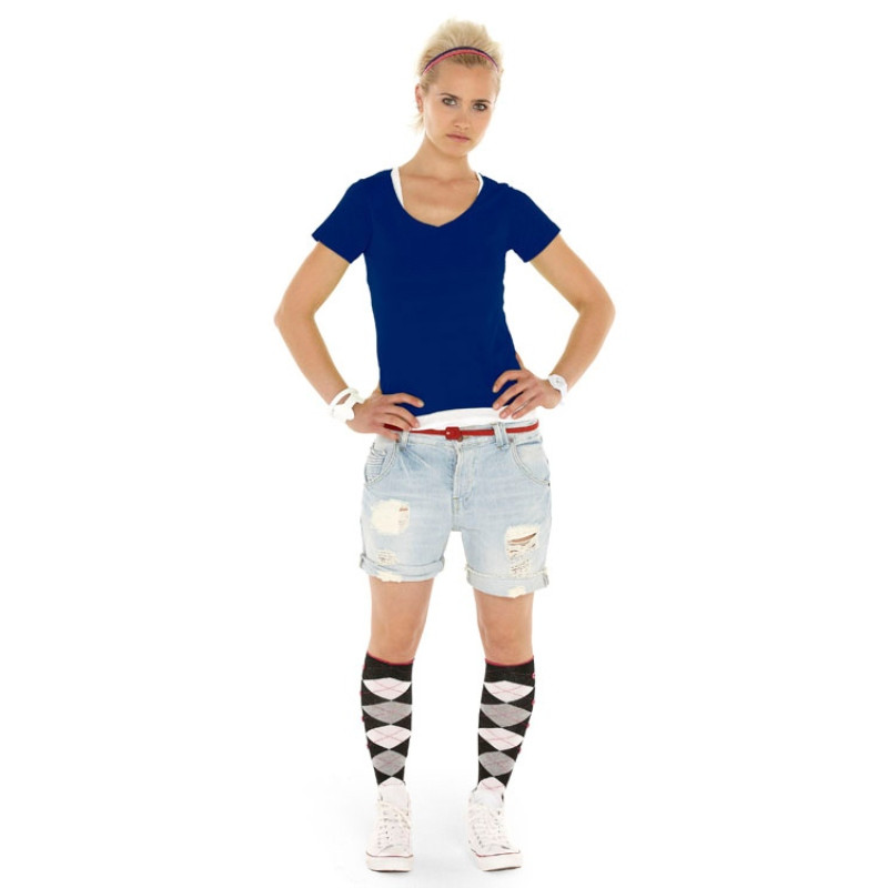 Футболка "Heavy Super Club" женская с V-образным вырезом, кл.синий