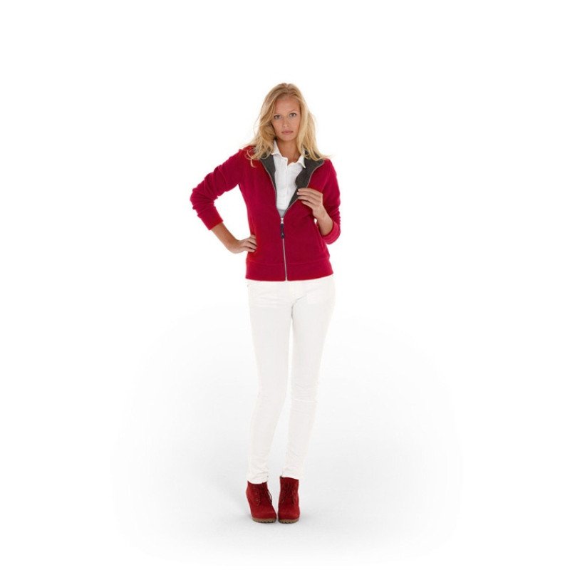 Куртка флисовая "Nashville" женская, красный/пепельно-серый