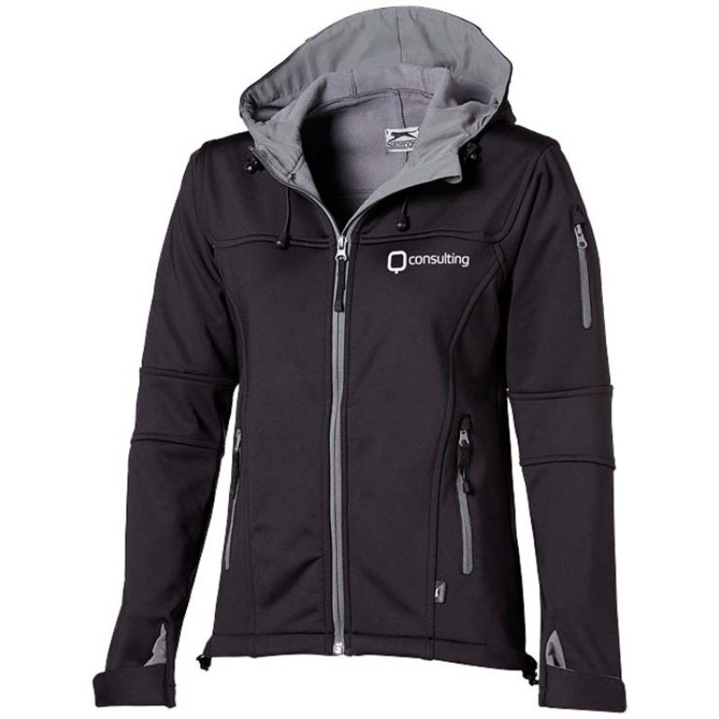 Куртка софтшел "Match" женская, черный/серый