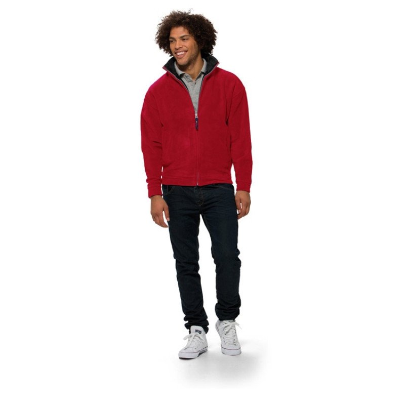 Куртка флисовая "Nashville" мужская, красный/пепельно-серый