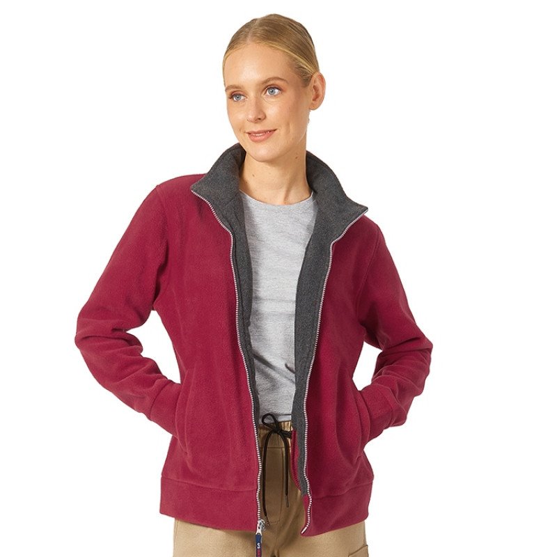 Куртка флисовая "Nashville" женская, красный/пепельно-серый