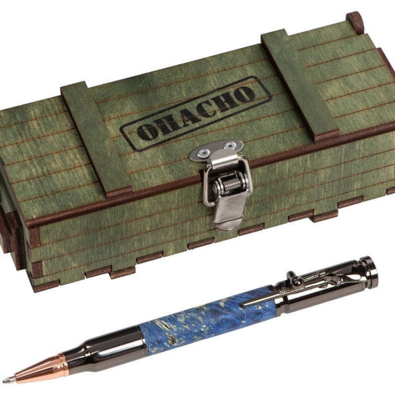 Ручка шариковая Кап клена, голубой