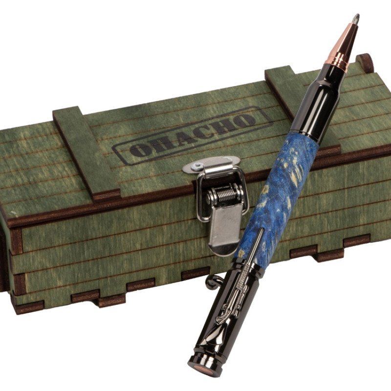 Ручка шариковая Кап клена, голубой