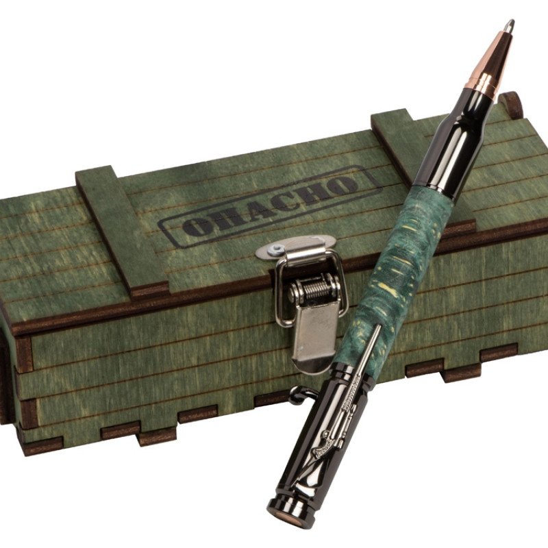 Ручка шариковая Кап клена, зеленый